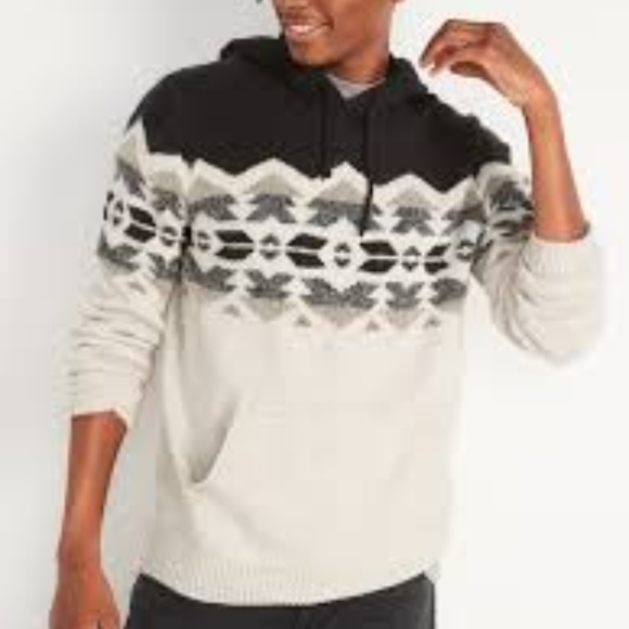 COPY - Old Navy cozy Fair isles sweater with hoodie size m in men's - Picture 3 of 7